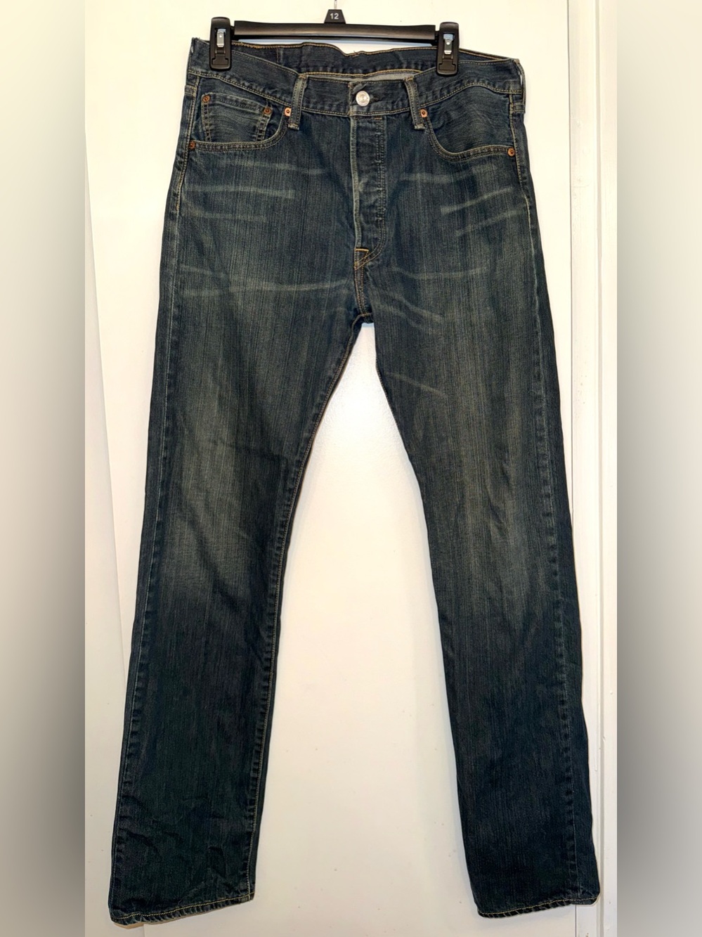 LEVI'S 501 Straight Leg Button Up Classic Jeans Blue Mens 33x34